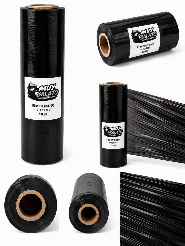 Papel Stretch Negro 50 x 200 metros — REF: MT303