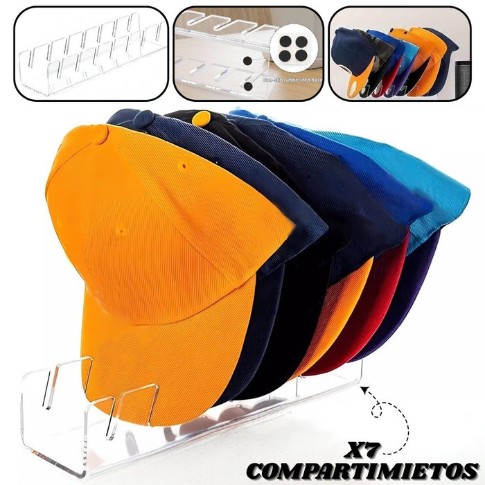 Soporte Organizador de Gorras 7 Puestos