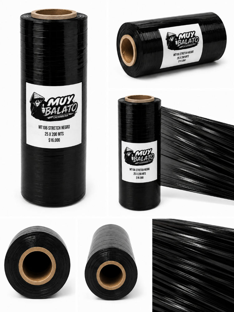 Papel Strech Negro 50 x 200 metros — REF: MT105