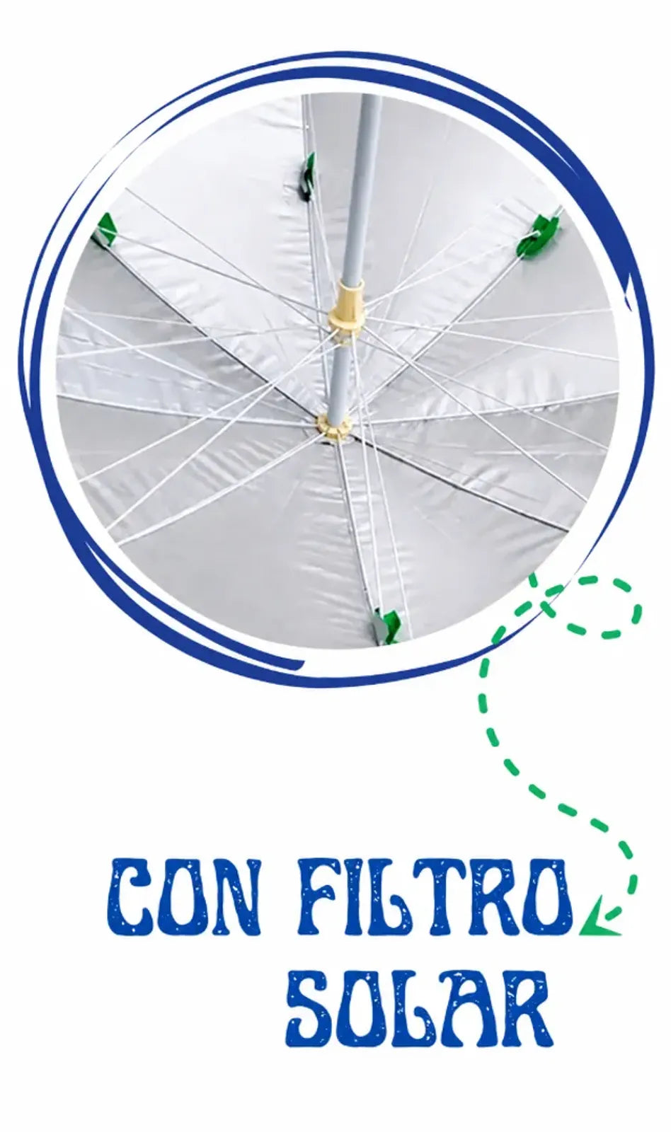 Parasol 91 cm multicolor con filtro solar — REF: TT-654C